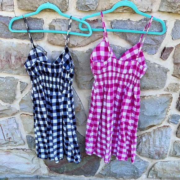 Black White, Pink Gingham Plaid Sundress Bundle Size Medium - Picture 2 of 7